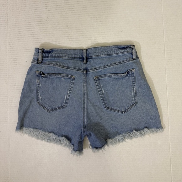 LOFT Light Blue Distressed Jean Shorts - Picture 6 of 12